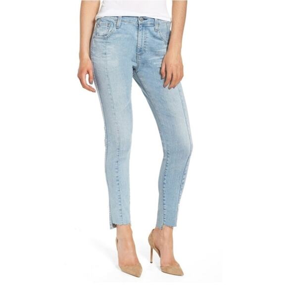 AG Adriano Goldschmied Farrah Skinny Ankle Jeans Sz 28 Stepped Hem Skylight Wash - Picture 1 of 11